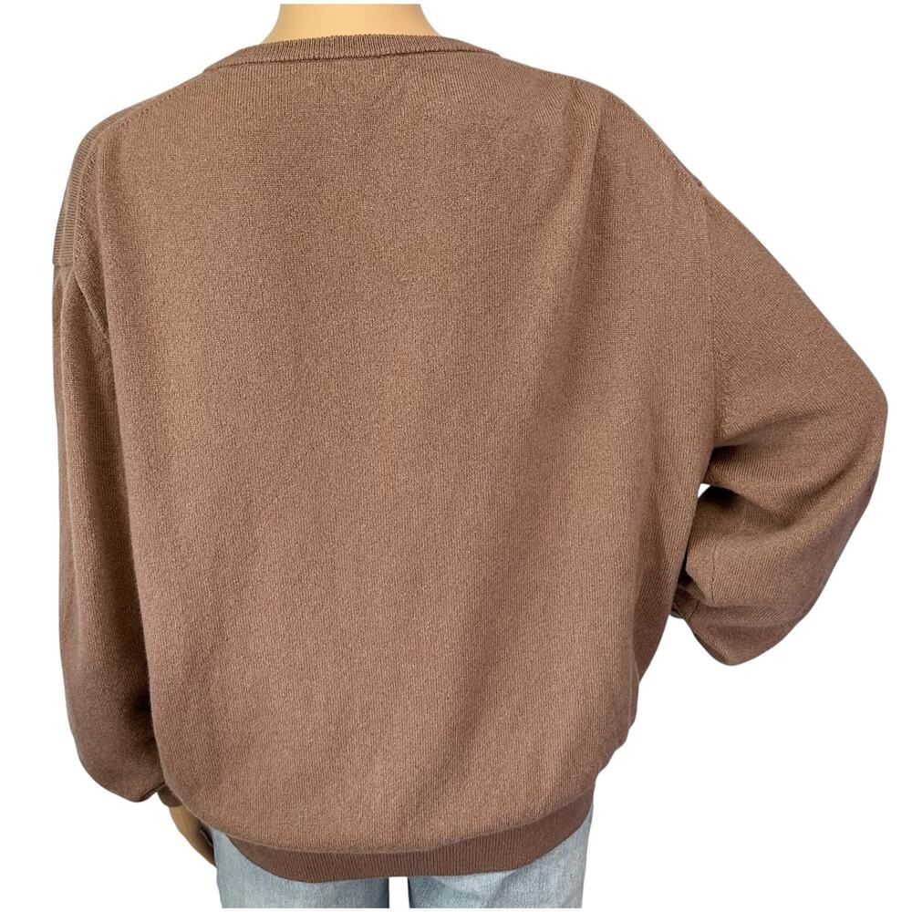 J. Crew Pure Cashmere Relaxed V-neck Sweater Earthy Mocha BA394 Size M - Picture 6 of 12